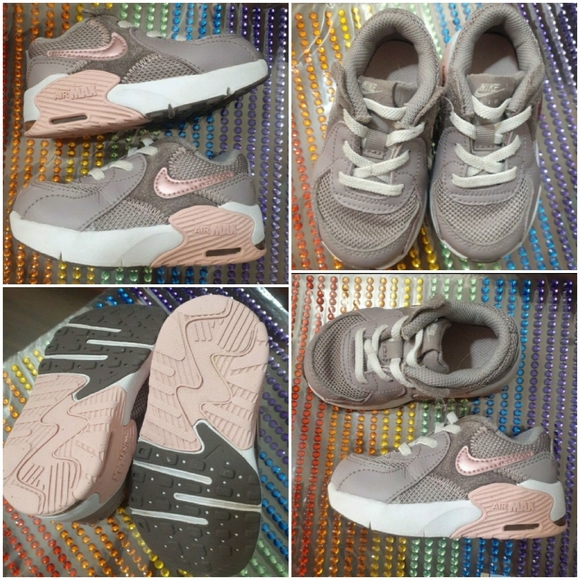 Nike Air Max toddler girls 6C pink and lavender/ lilac sneakers gym shoes - Picture 1 of 1